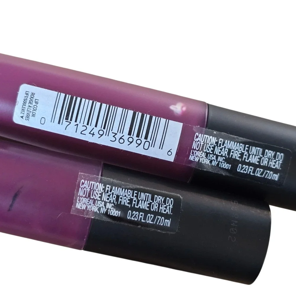 L'Oreal Paris Rouge Signature Matte Lip Stain 412 I Rebel Purple Set of 2 0.23oz